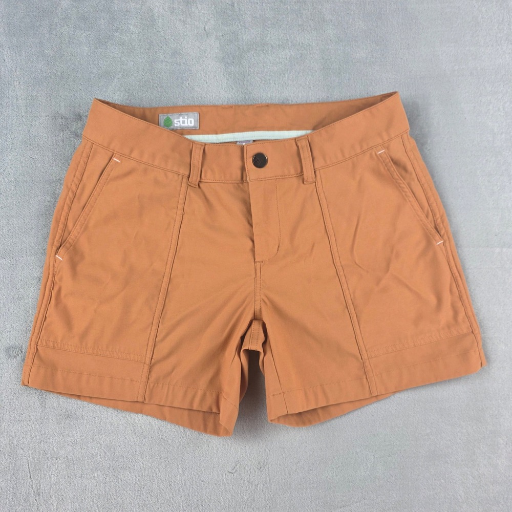 Stio Womens Rivet Short 4 Inch Inseam Burnt Orange Hiking Utility Shorts Size 6